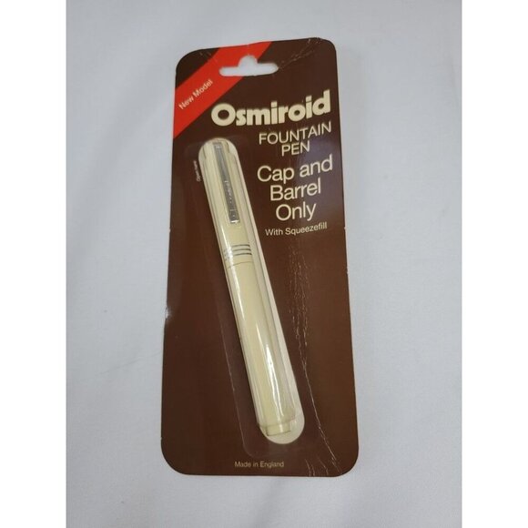 Vintage Osmiroid Fountain Pen, Cap & Barrel Only With Squeezefill White - Picture 9 of 9